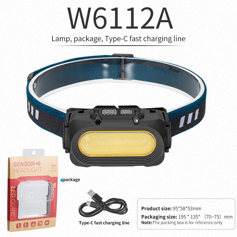 USB Rechargeable Headlights Outdoor Household Portable LED Headlamp with Built-in 1800mah Iithium Battery Head Lamp