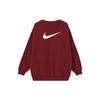 Nike Alphanumeric Embroidery Ribbed Crew Neck Loose Sweatshirt Women Sweatshirt Rose-Red FV8444-677
