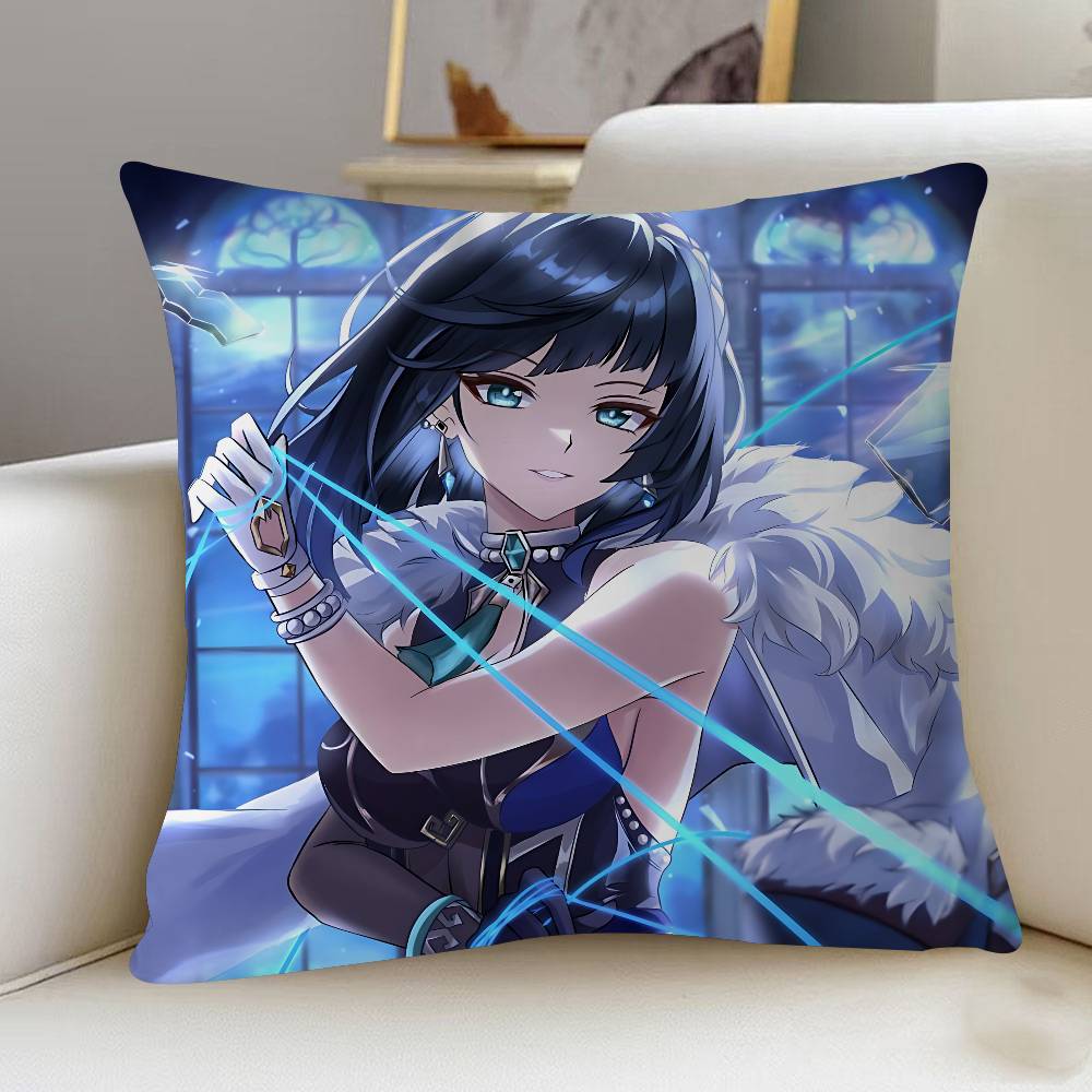 Yelan Anime Pillow Cover Design Cushion Cover Decor Holiday Decorati