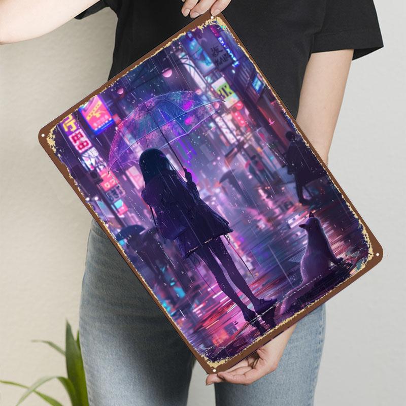 Night Tinplate Sign Neon Poster Retro Customizable Metal Signs for Home Room Wall Art Gaming Room Decoration Bar Accessories