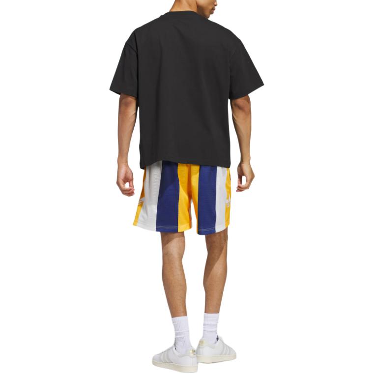 adidas Originals SS25 BASKETBALL Casual Shorts Unisex Dark Blue/White/Yellow JD5187
