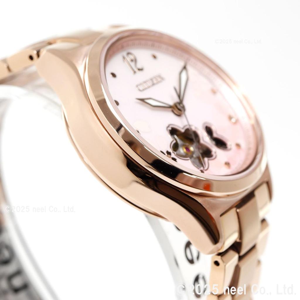 Citizen Limited Edition Mechanical Watch with Open Heart Cherry Blossom Pink PC1017-88Y Women's Design, Waterproof,