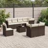 VidaXL Garden Furniture Set with Cushions 9 Pcs Brown Wicker 3217943