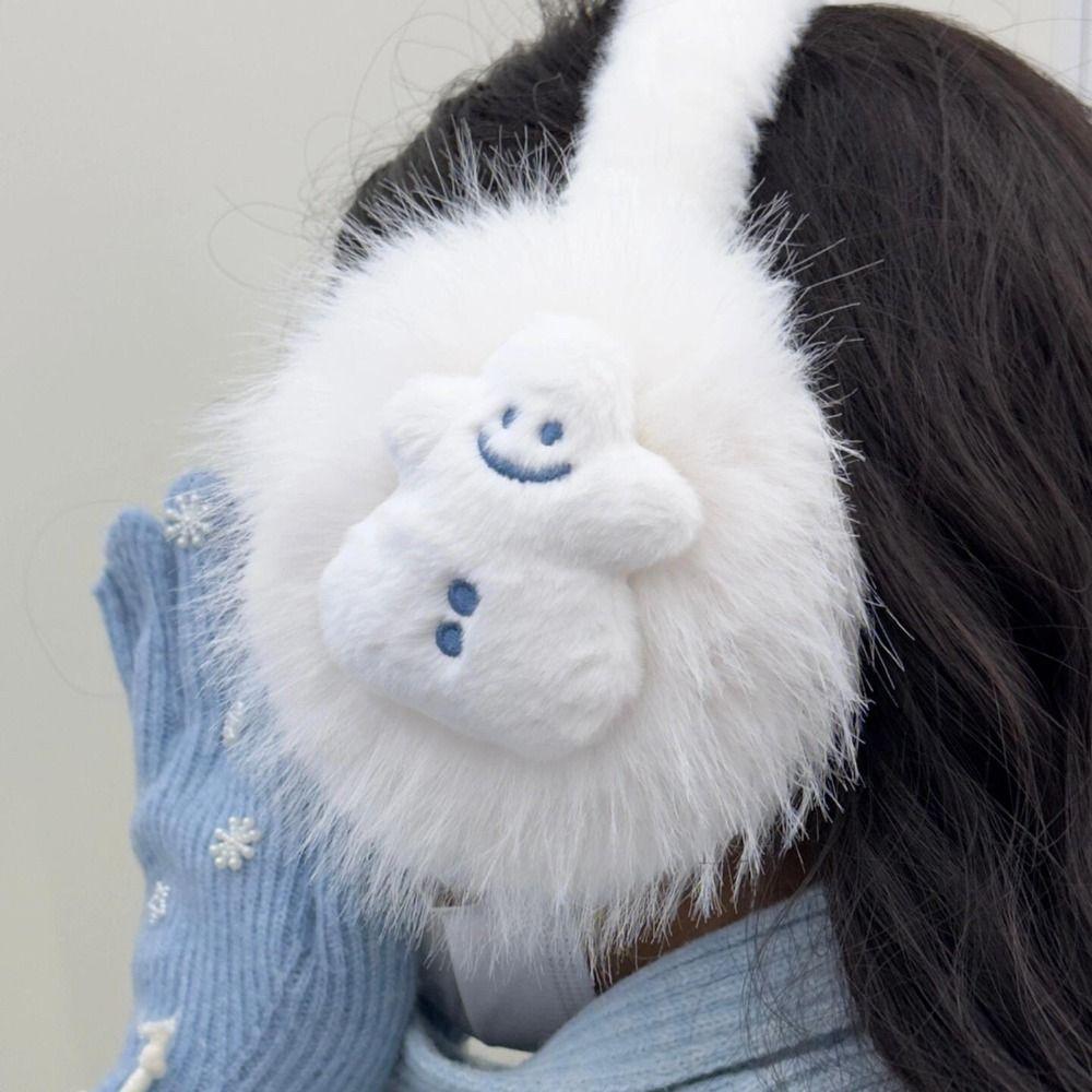 Little Snowman Ear Cover Plush Fur Ear Warmers Fashion Winter Earmuffs  Outdoor