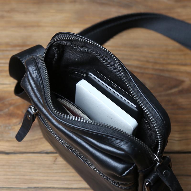 NZPJ Echte Leder Herren Umhängetasche Natürliches Oberleder Rindsleder Crossbody Tasche Lässiger Kleiner Rucksack Handy Tasche
