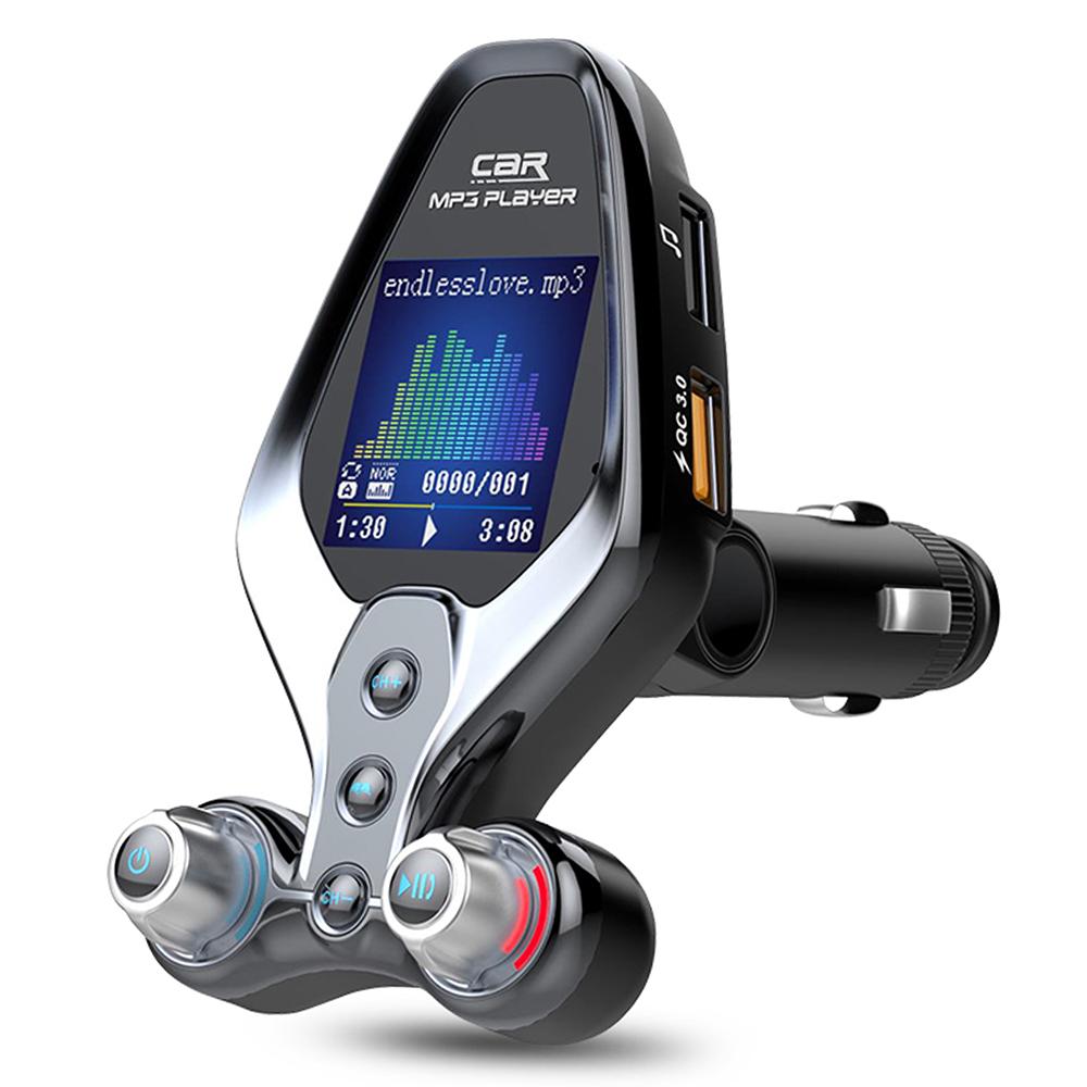 

FM-модулятор, передатчик Bluetooth 5.0, FM-радио QC3.0, USB-зарядное устройство для автомобиля, комплект громкой связи, беспроводной FM-передатчик Aux Audio Mp3