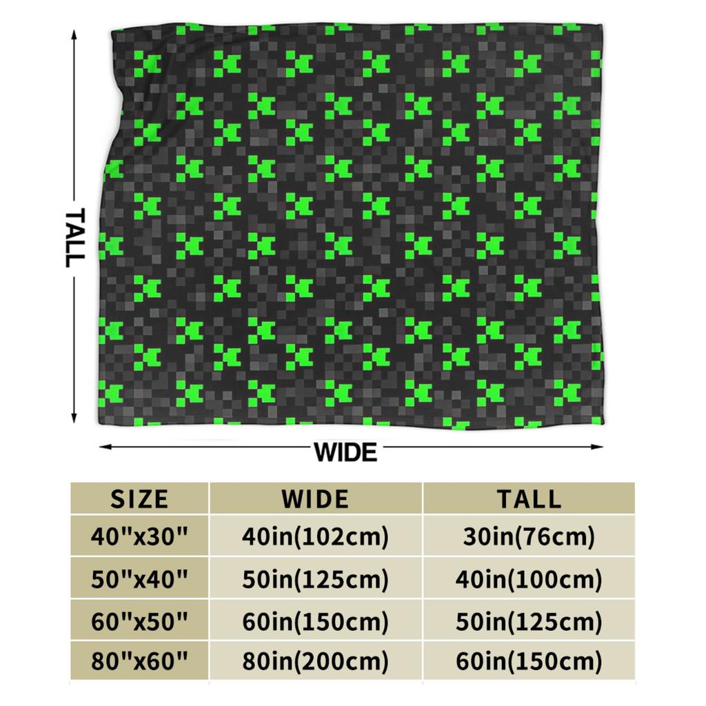 Creeper Big Face Videogame  Blankets Fleece Spring/Autumn Game Multi-function Warm Throw Blankets for Sofa Travel Bedspreads