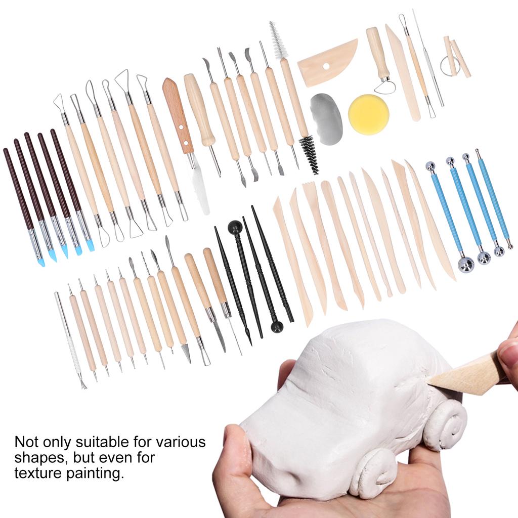 57Pcs Pottery Tools Set Multi Function Clay Sculpting Carving Trimming Knife Boxed