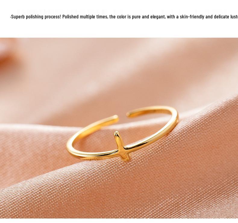 Banyan Tree S925 Silver Adjustable Japanese Cross Ring for Women