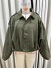 2025 Spring Bestseller: Green Suede Bomber Jacket Coat