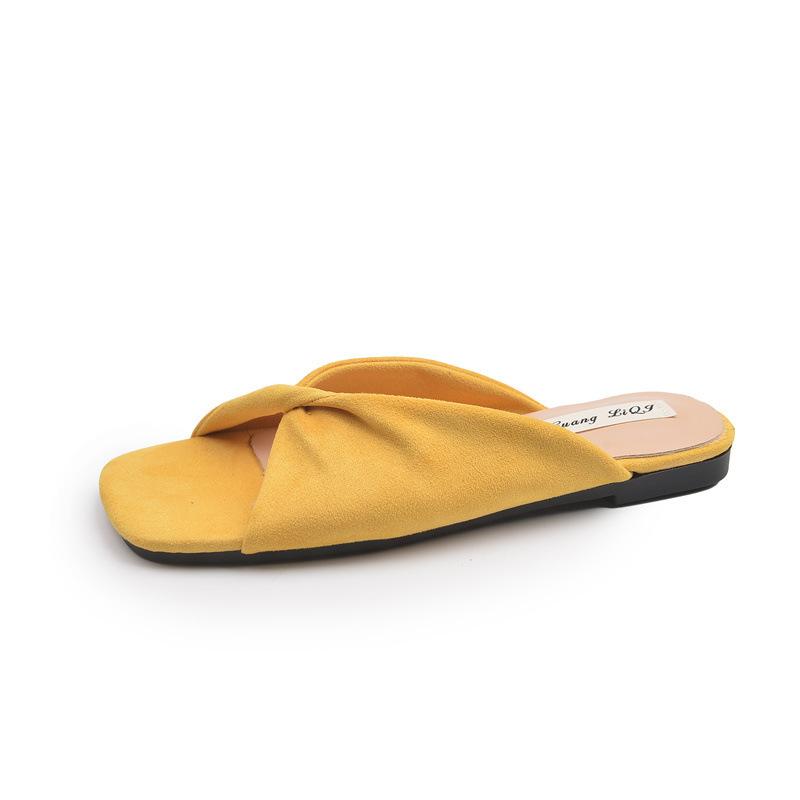 Schöne coole Hausschuhe Damen Oberbekleidung Sommer neue Mode vielseitig ein Pedal weiche Sohle Strandmopp