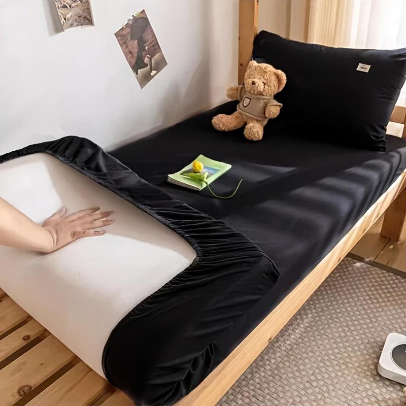 Safe Waterproof Mattress Protector Soft Comfortable Breathable Solid Color Fitted Bedding Cover No Pillowcases Included