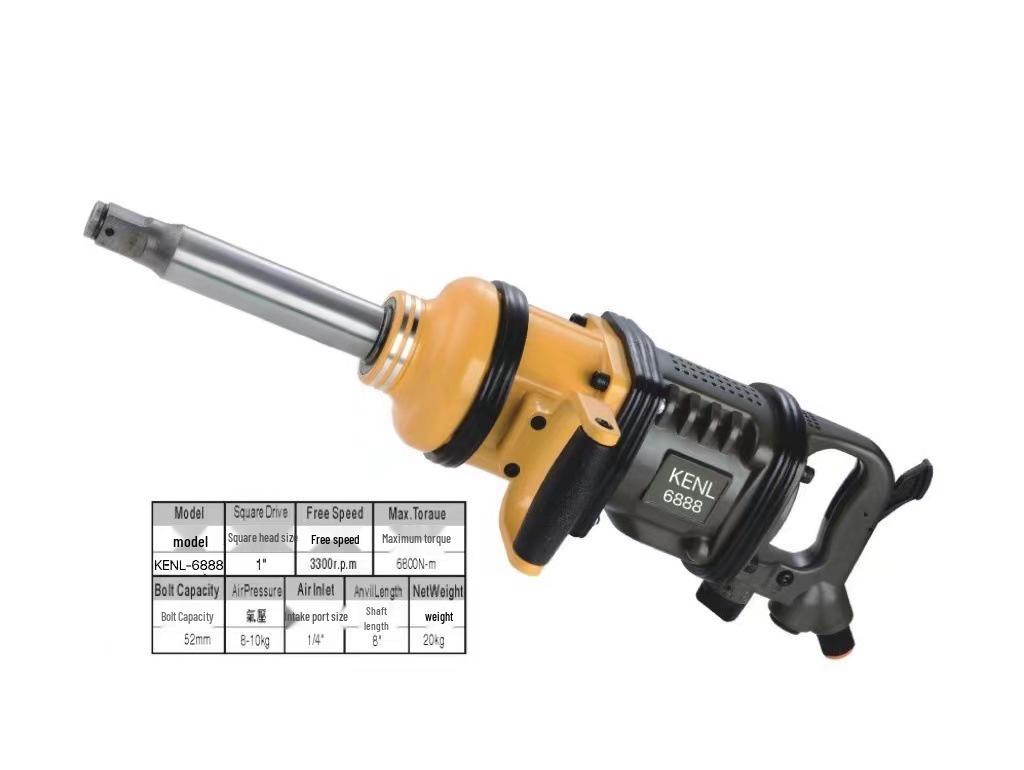 Heavy-Duty Industrial Pneumatic Wrench, 1-Inch High Torque, Vehicle-Mounted for Mobile Tire Repair