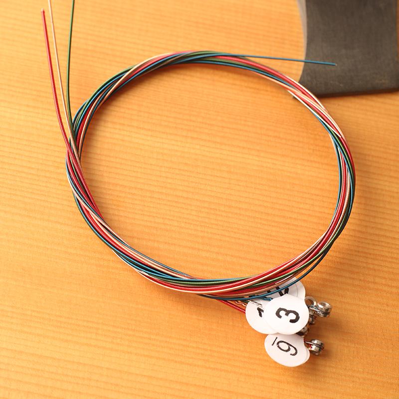 Folk String Colored Wooden Guitar String Sets - Individually Packaged Accessories