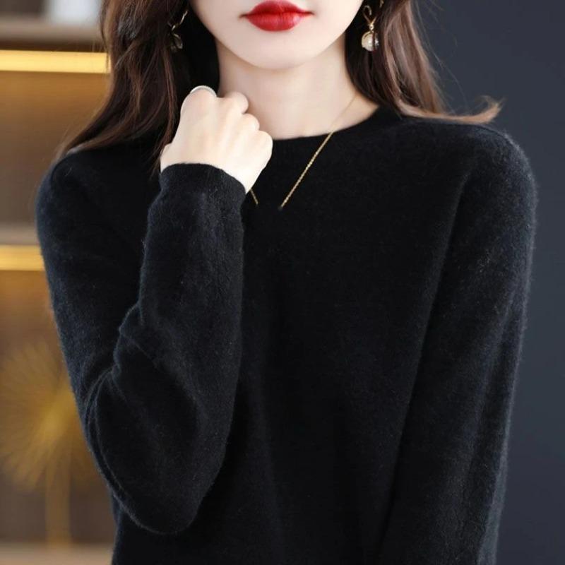 Women S Loose Round Neck Hollow Knitted Pullover Sweater Fall Winter