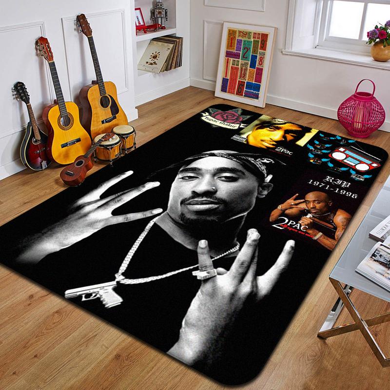 Kober s potiskem T-Tupac módní podložka na jógu dekorativní koberec do ložnice dekorativní podlahová rohožka do obývacího pokoje koupelny narozeninový dárek
