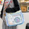 Cute bow pain bag tote bag Japanese JK sweet girl two-dimensional transparent small food allowance bar millet girl