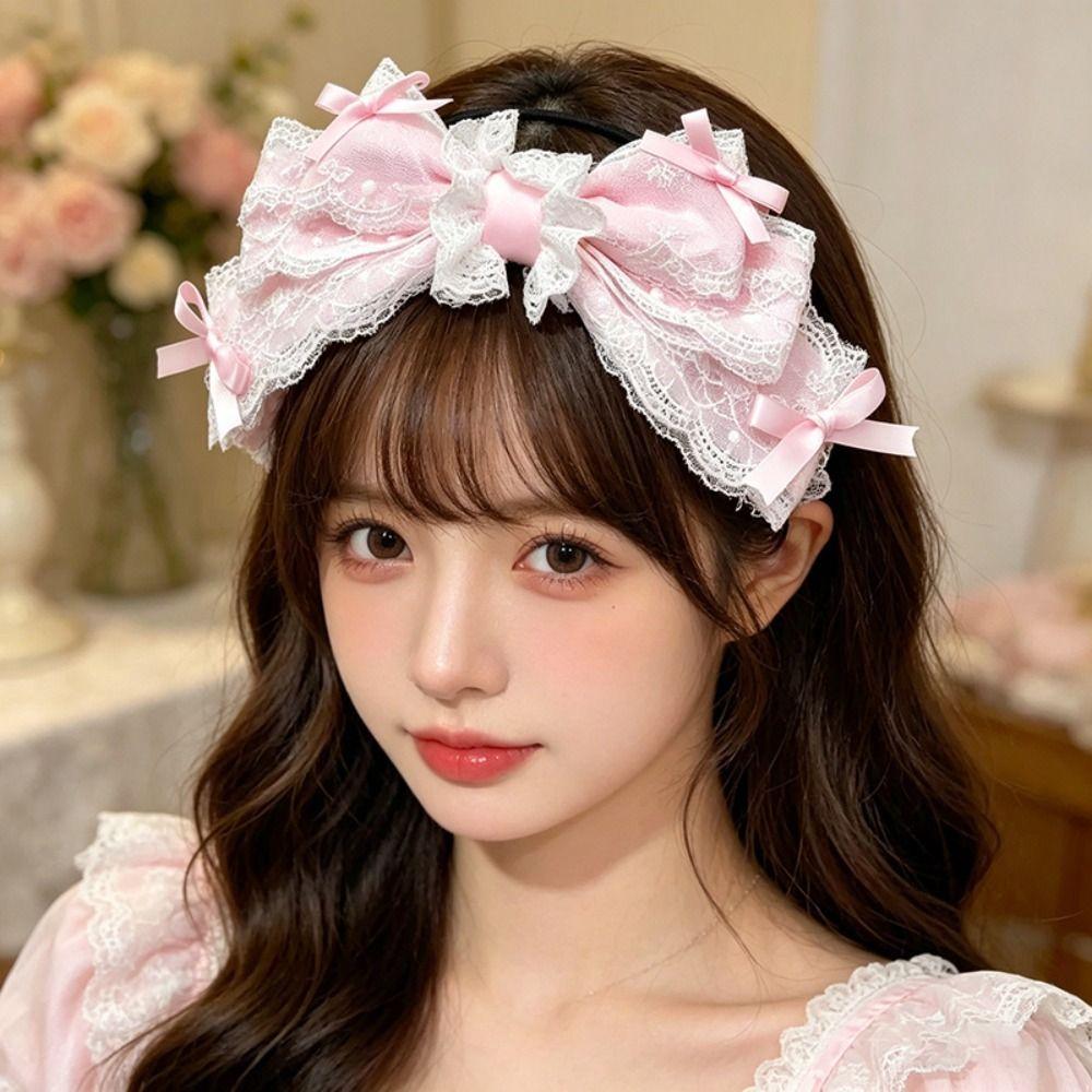 Ruffle Lace Girl's Headband Sweet Style Lolita Headdress Cosplay Accessories