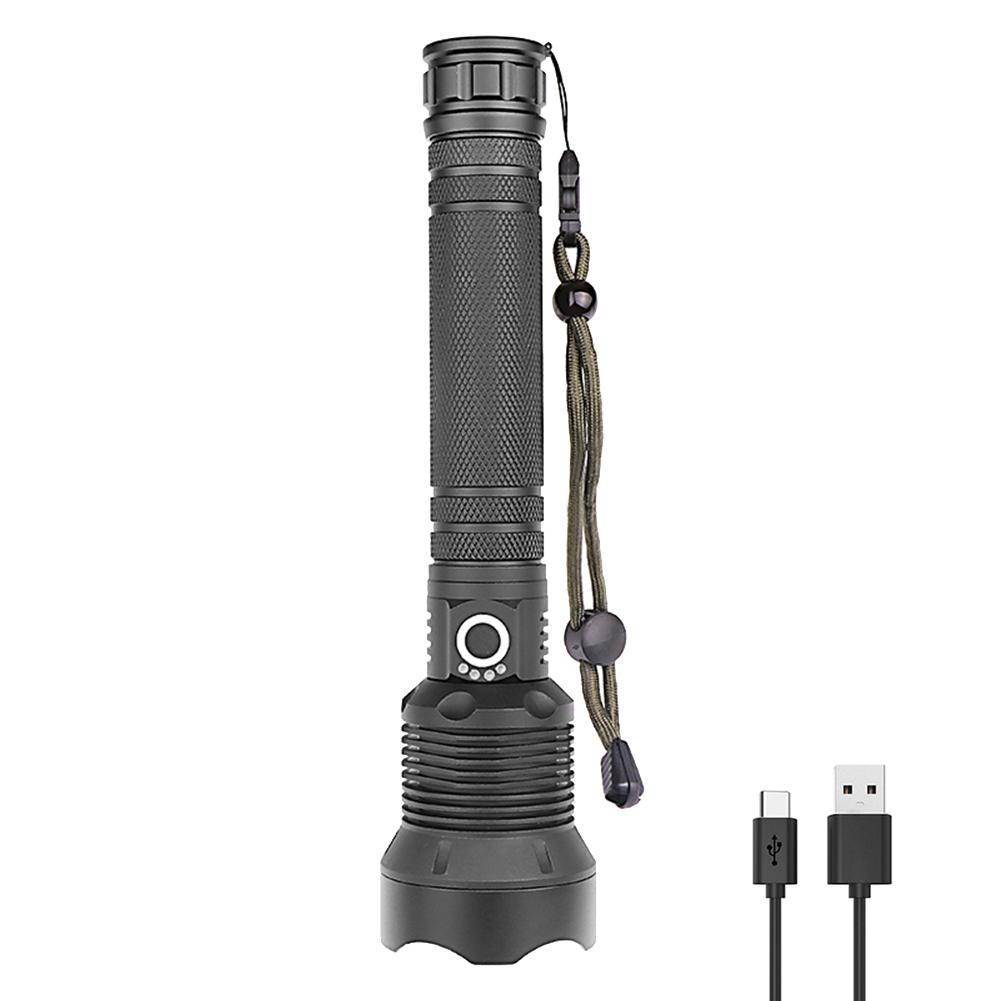 USB Powerful XHP70 Flashlight Torch Super Bright Rechargeable Zoom LED Tactical Torch 18650 or 26650 Battery Camp Lamp
