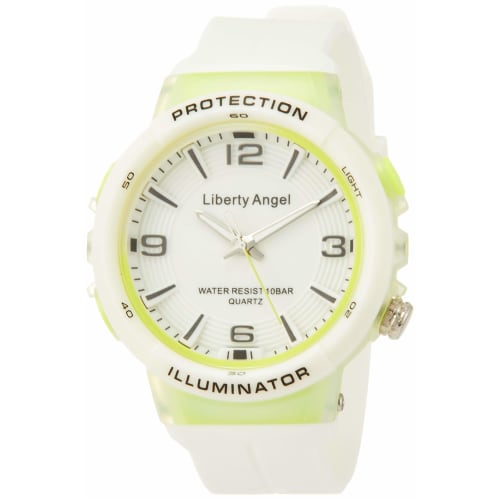 

Аналоговые часы Arias Liberty Angel, Водонепроницаемые, со светодиодной подсветкой, Уретановый ремешок, ADWW18089-06, Женские, Белые