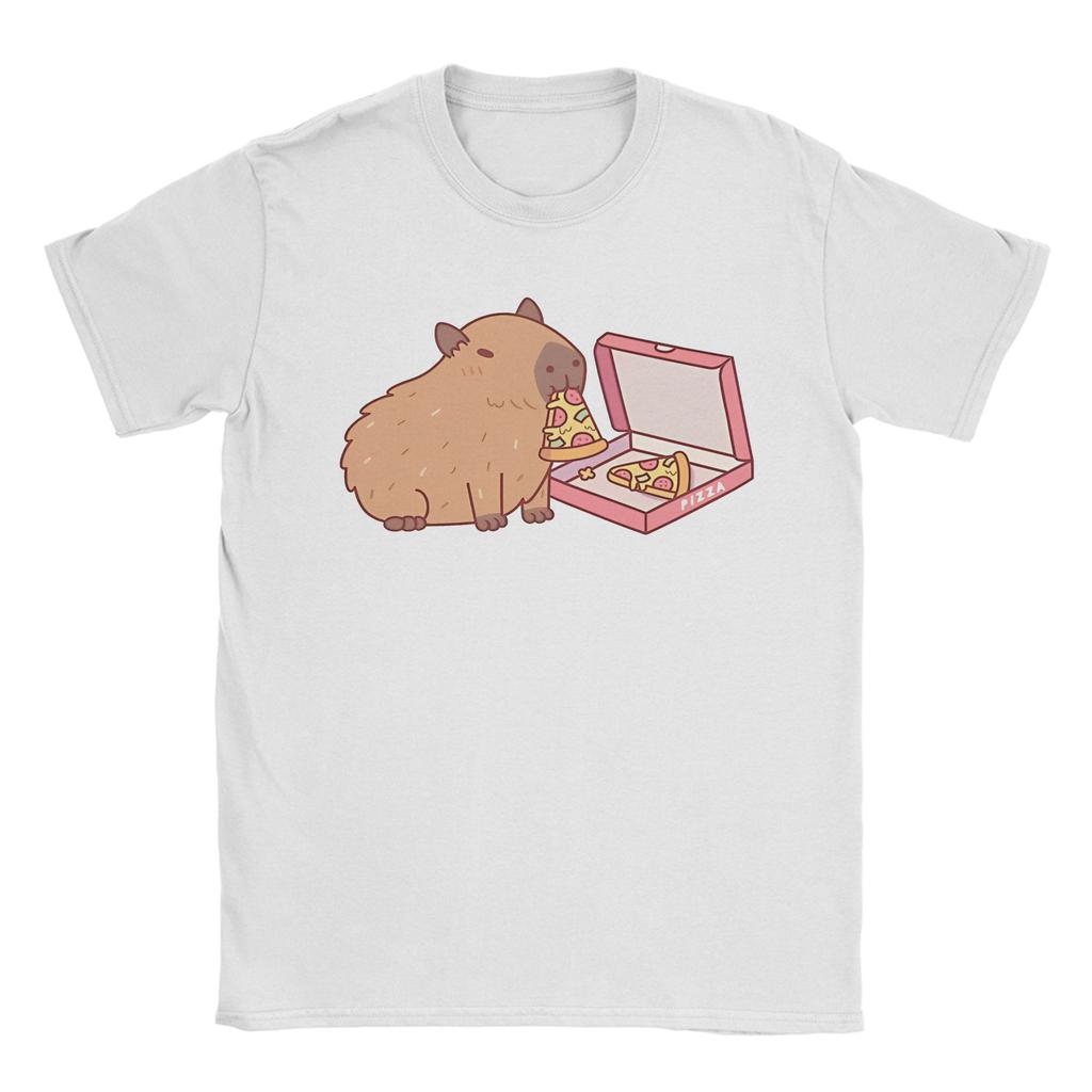 Funny Capybara With Ufos Tshirts Unisex Unisex Unique Cotton Tee Shirt Round Collar Short Sleeve T Shirt Gift Tops