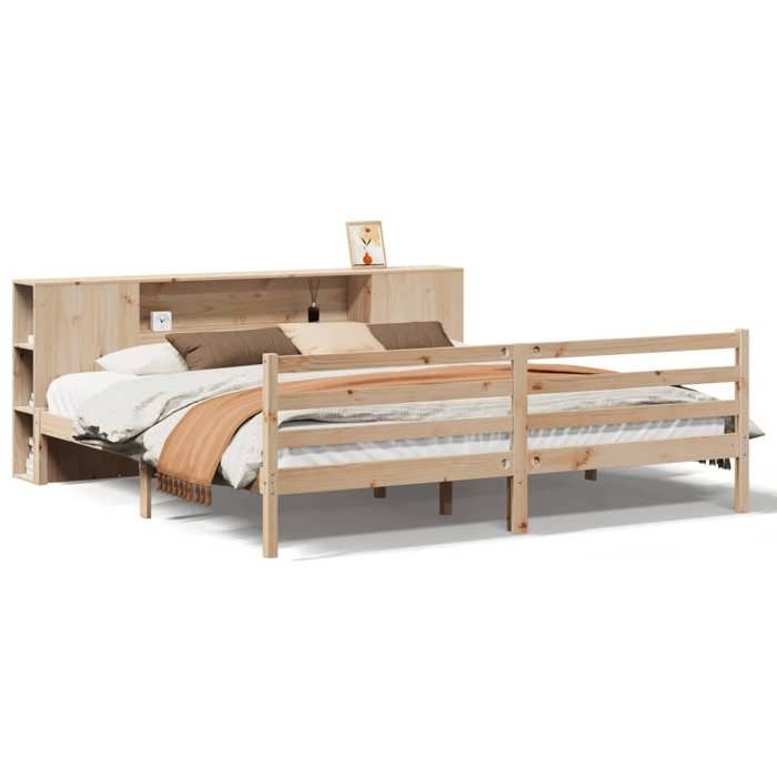 VidaXL Bookcase Bed Without Mattress 180x200 Cm Solid Pine Wood 3321858