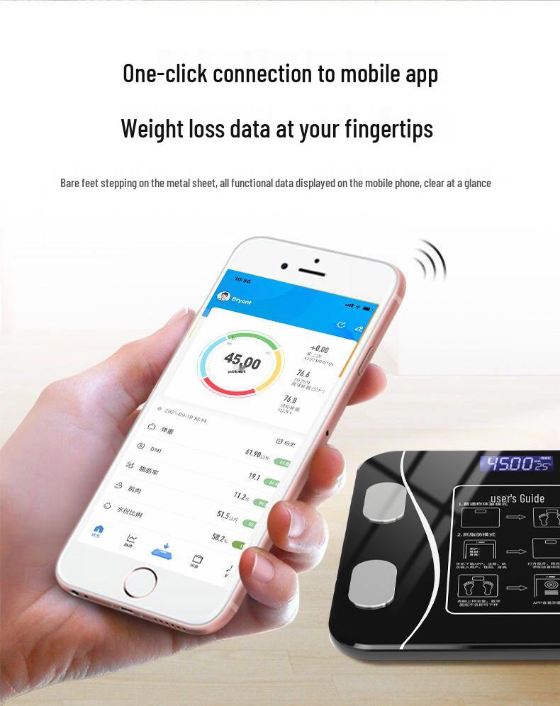 Smart Rechargeable Body Fat Scale - High-Precision Multifunctional Electronic Weight Scale for Home