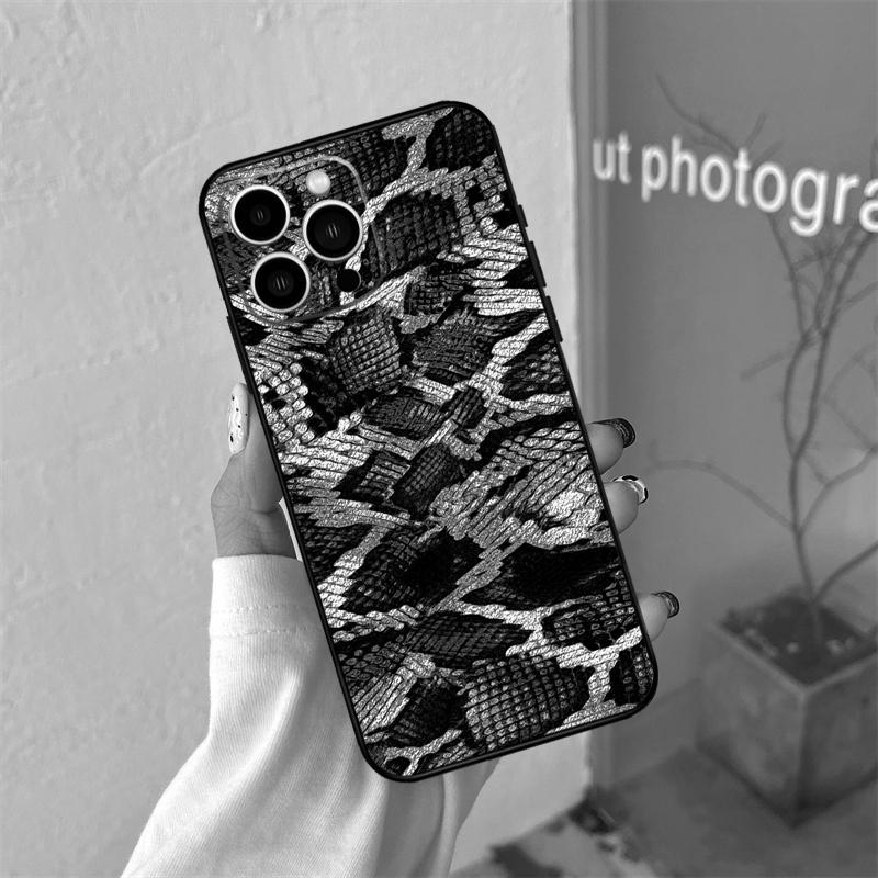Snake Skin Print Case For iPhone 16 15 11 12 13 14 Pro Max Plus XS X XR 12 13 Mini Back Cover
