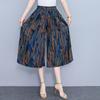 Summer Elastic Waist Print Wide Leg Pants for Women  Loose Vintage High Waist Oversize Pants