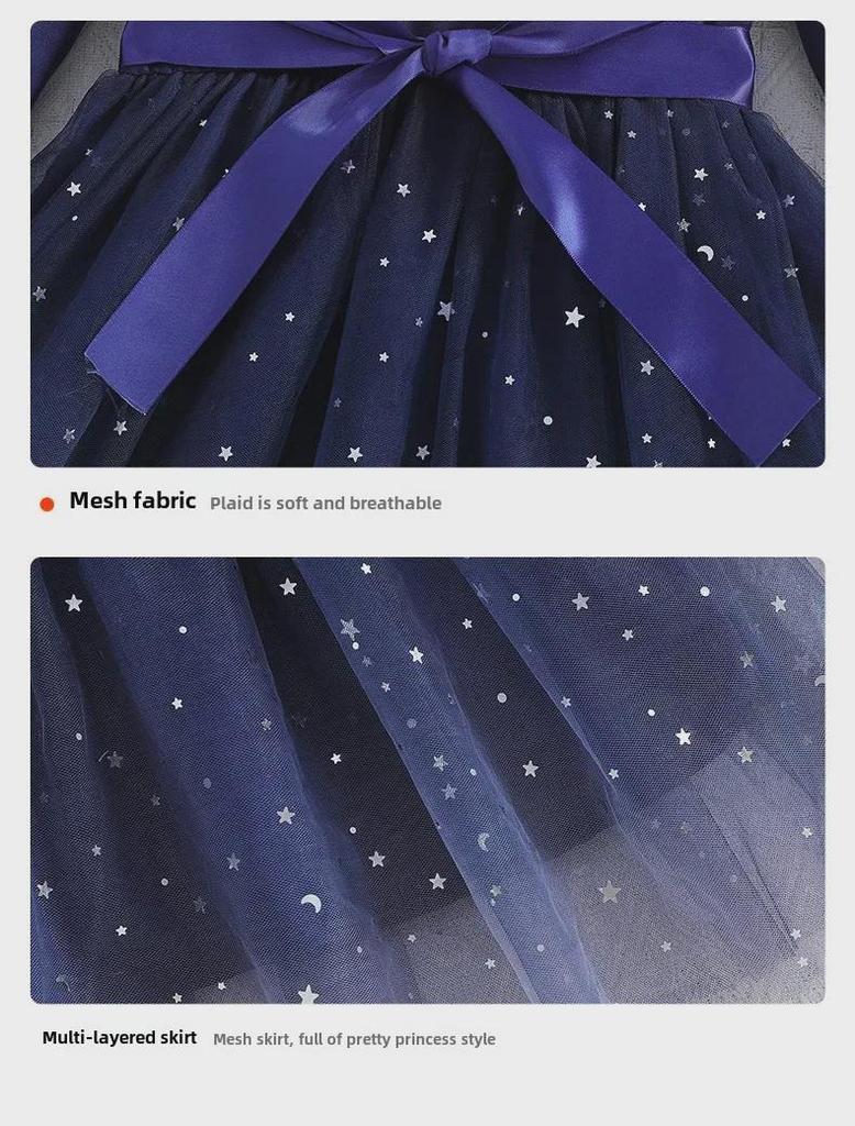 2025 Autumn/Winter New Girls' Sequin Princess Dress