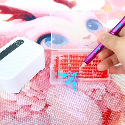 Vacuum Diamond Painting Pen Kits Long-lasting and Stable Electric Diamond Painting Pen Storage Tray with USB Cable  Embroidery