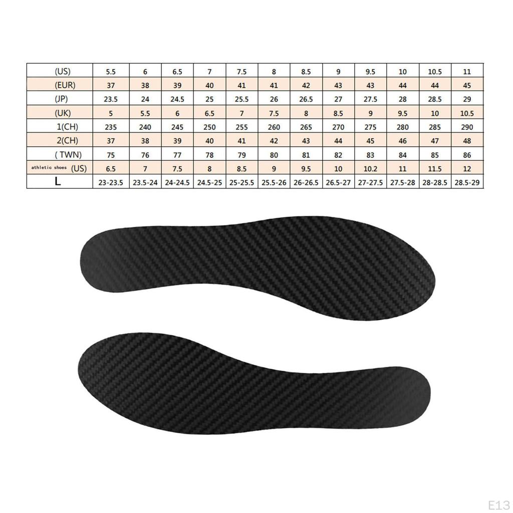 Palmilhas de Fibra de Carbono Suporte de Arco Inserções Ortopédicas para Sapatos de Basquete