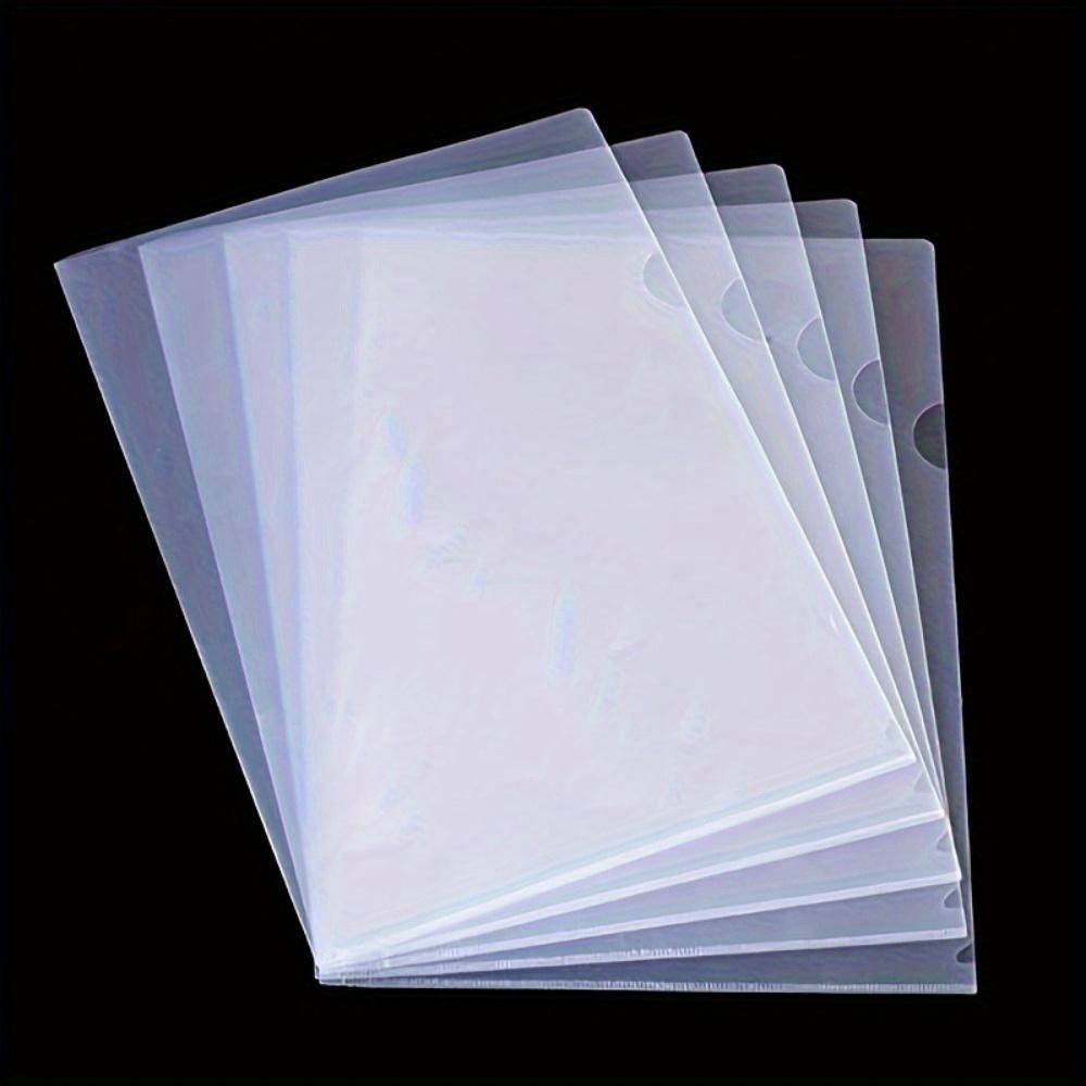 30pcs Sturdy L-Shape Document Folders | A4 Clear Plastic File Organizers for Papers & Stationery