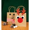 Kraft Christmas Gift Bag To Decorate With Accessories 17.9 Cm 4 Pieces