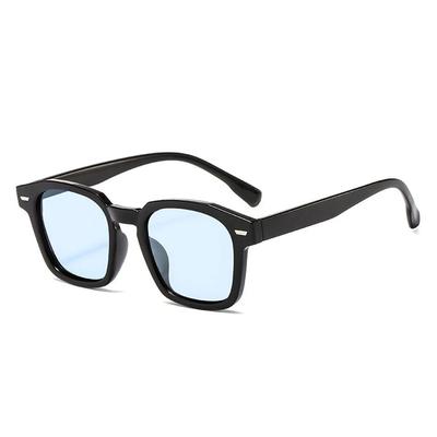 Retro Square Transparent Black Frame Sunglasses Women Men Colorful Lens Eyewear Cool Sun Glasses Retro Versatile Goggles