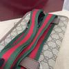 [Pre-Owned] Neo Vintage Series Gold Foil Logo Monogram Tiger Head Decorative Striped Shoulder Strap Canvas And Leather Messenger - Very Good #1QEKDDG