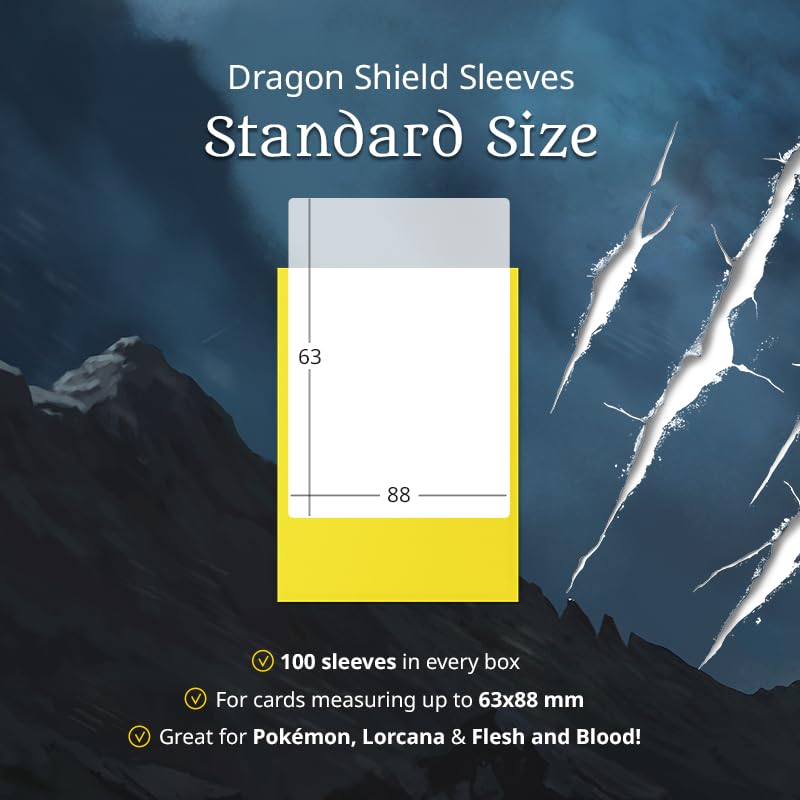 Arcane Tinmen Ap Dragon Shield Sleeves, Standard Size (100 Sleeves) AT-11042 Matte/Night Blue