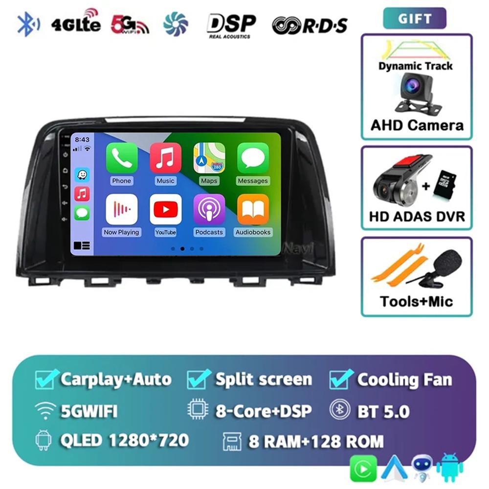 Android 14 Carplay Auto Car Radio For Mazda 6 GJ Atenza 2012 2013 2014 2015 2016 2017 Car Multimedia Video Player GPS Navigation