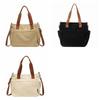 Multi-Pocket Canvas Handbag Zipper Commuting Crossbody Bag Simple Large Capacity Tote Bag  Daily
