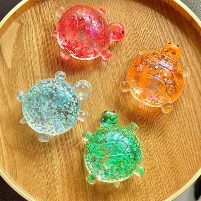 Transparent Star Glitter Turtle Squishies Hand Pinch Stretchable Cute Mini Animal Portable Anti-Stress Squeeze Toy