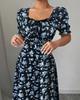 2025 Summer Fashion Women's Printed U-neck Short-sleeved Large Swing Dress