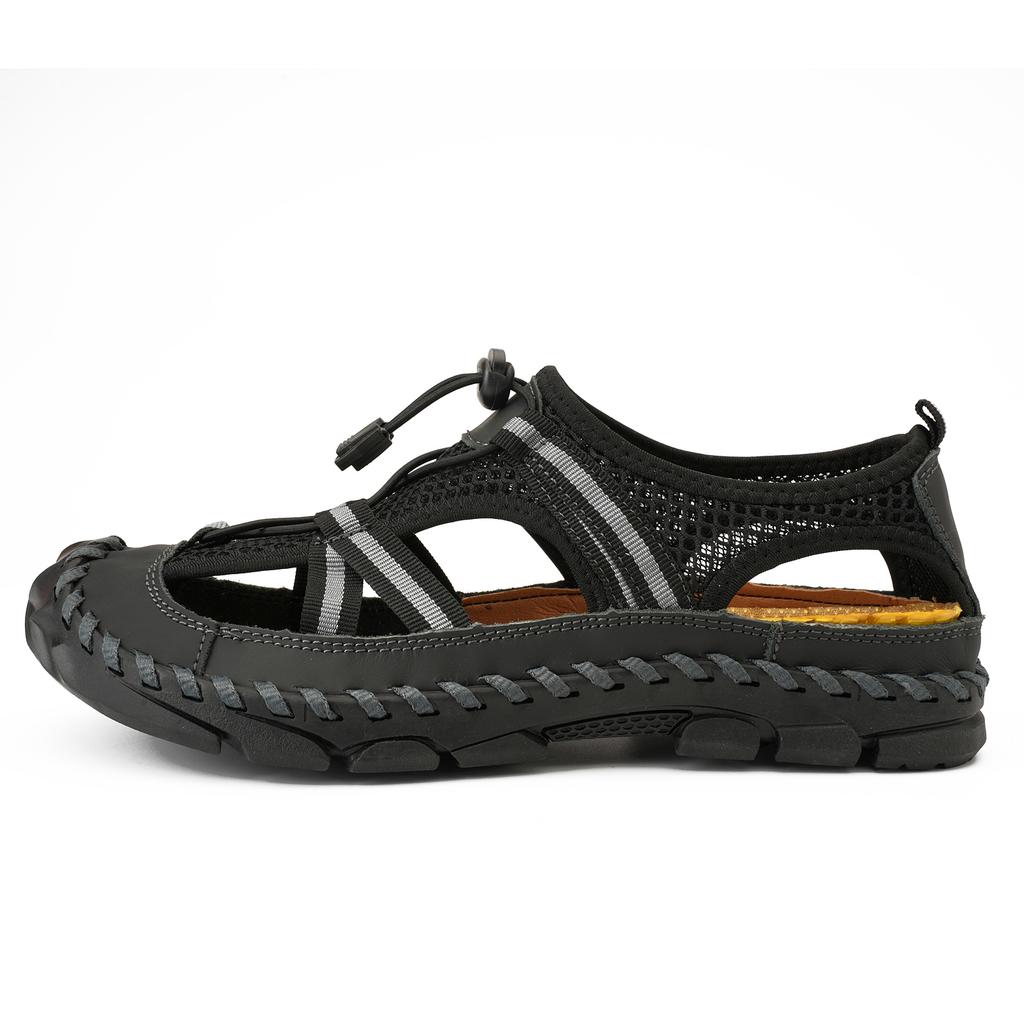 Summer Men's Leather Beach Sandals Handmade Mens Closed Toe Sandals Mens Leather Sandals