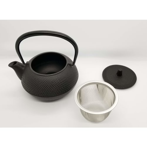 Iwachu Iron Teapot and Teapot Set, 3-Type New Arare Set, Black Finish, 0.32L, No Enamel, Suitable for Direct Heat, Nanbu Ironware, 16105