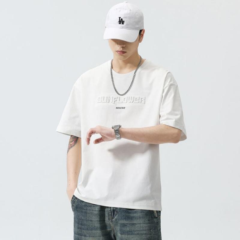 New Short-Sleeve T-Shirt For Men, Summer Ice Silk Trendy Large Size Loose Men Top Half-Sleeve Men Tee