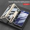 Samsung FOLD7 Magnetic Hinge Stand Case: Transparent, Protective for Folding Screen