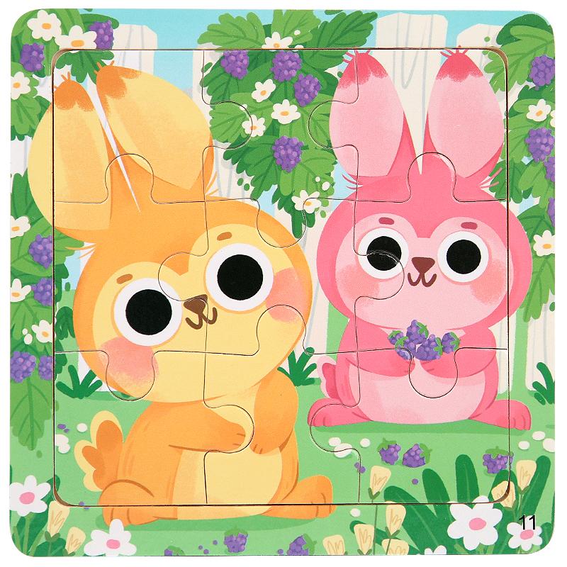 Montessori Wooden Children Cartoon Animal Pattern Puzzle Toy For Early Childhood Education 2-7 Years Old