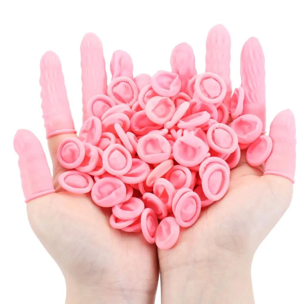 100/300PCS Anti-static Nail Art Tool Disposable Finger Cover Finger Cots Fingertips Protector Gloves Rubber Gloves