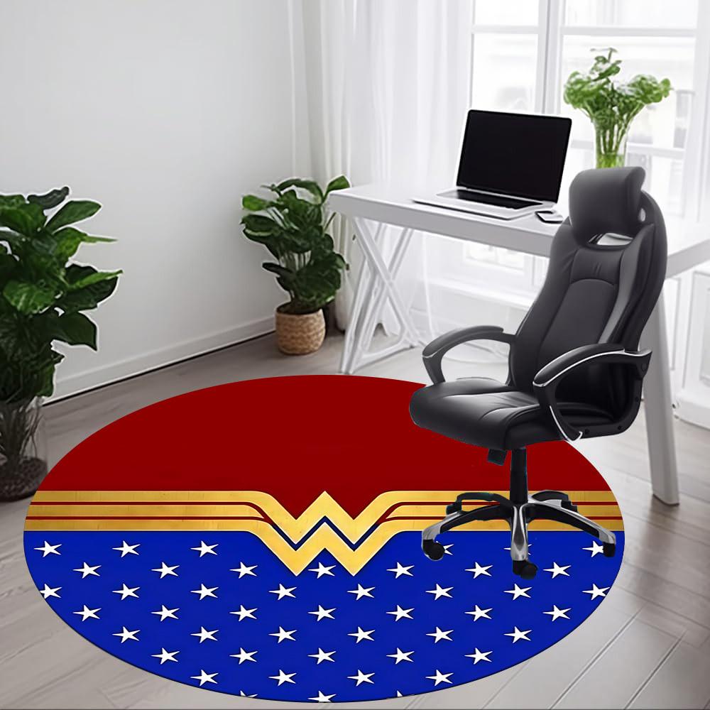 1pc Wonder Woman Office Round Area Rug, Under Office Chairs Bedroom Living Room Home Decor, Room Deco, Available in Various Sizes