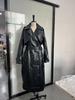 European & American Autumn Long Leather Trench Coat with Belt - Casual Fashion Outerwear