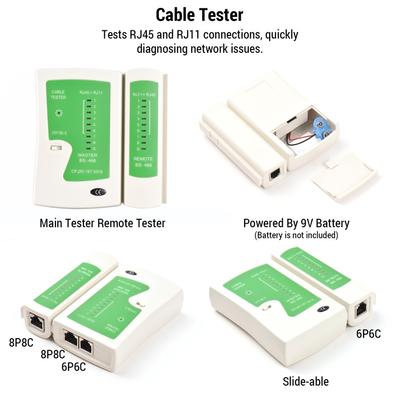 Strumento di Crimpatura RJ45 Tester per Cavi Kit Cavi di Rete Multifunzionale Strumenti per Riparazioni Domestiche Crimpatrice RJ11